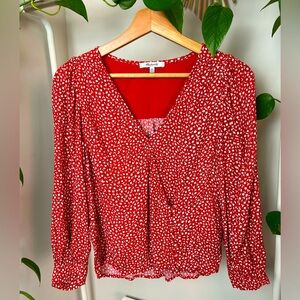 Madewell Kinston Blouse- Side Button- Vneck Wrap Top- Women’s Top